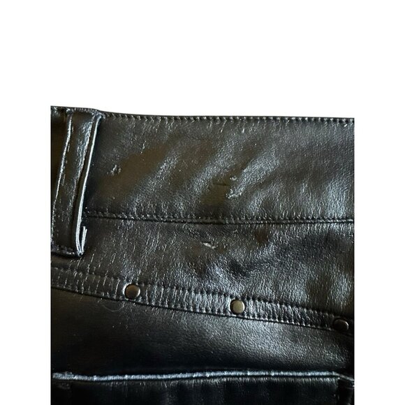 Lip‎ Service Vintage Y2K Black Pleather Goth Punk Biker Pants Womens Size 13 - Picture 4 of 11